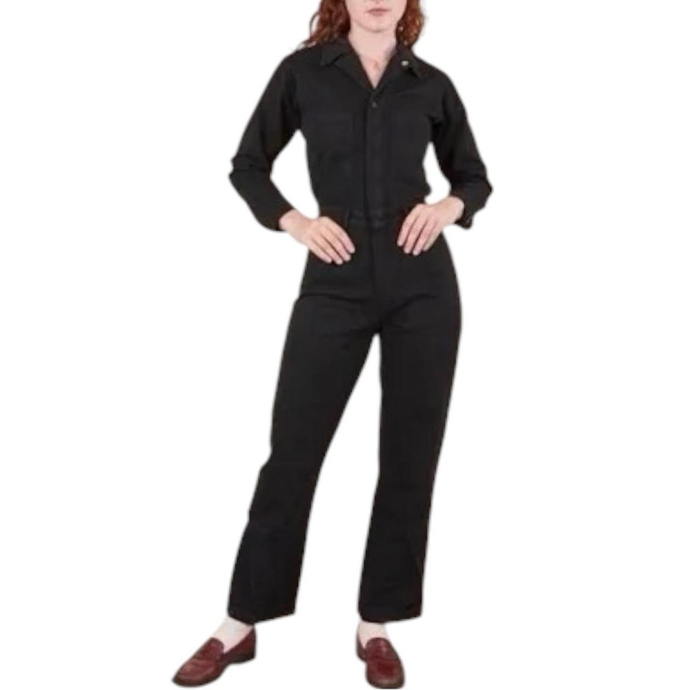 Big Bud Press Black Jumpsuit Women's Size Small Long Sleeve Cotton Workwear